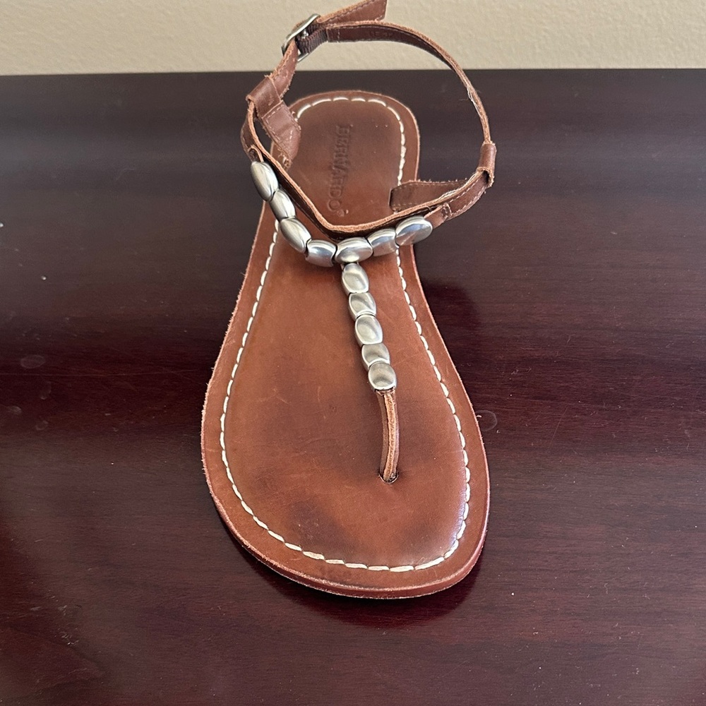 Bernardo Brown Sandals with Silver Accents
